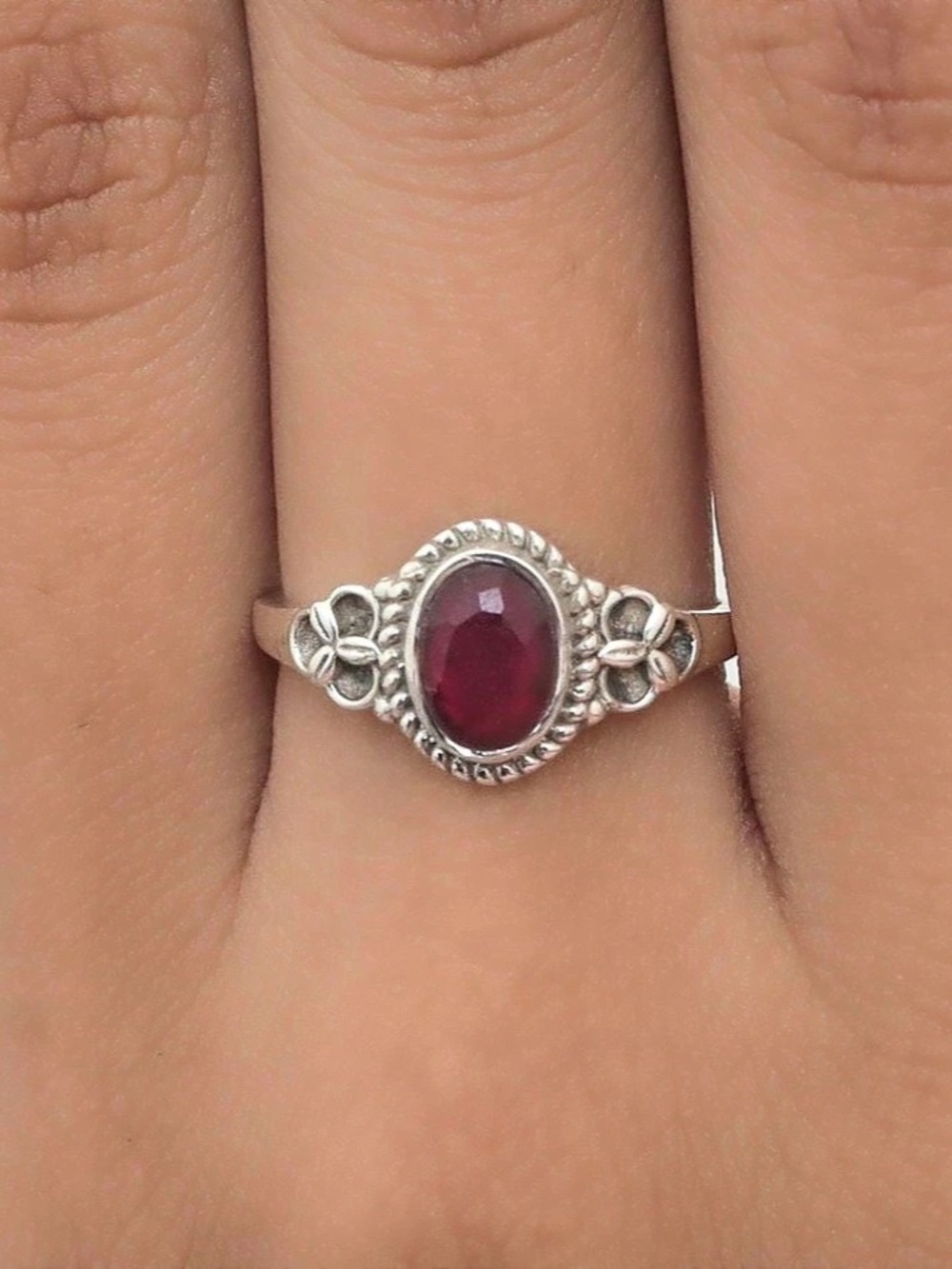 Natural Ruby Oval Ring